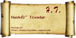 Haskó Tivadar névjegykártya